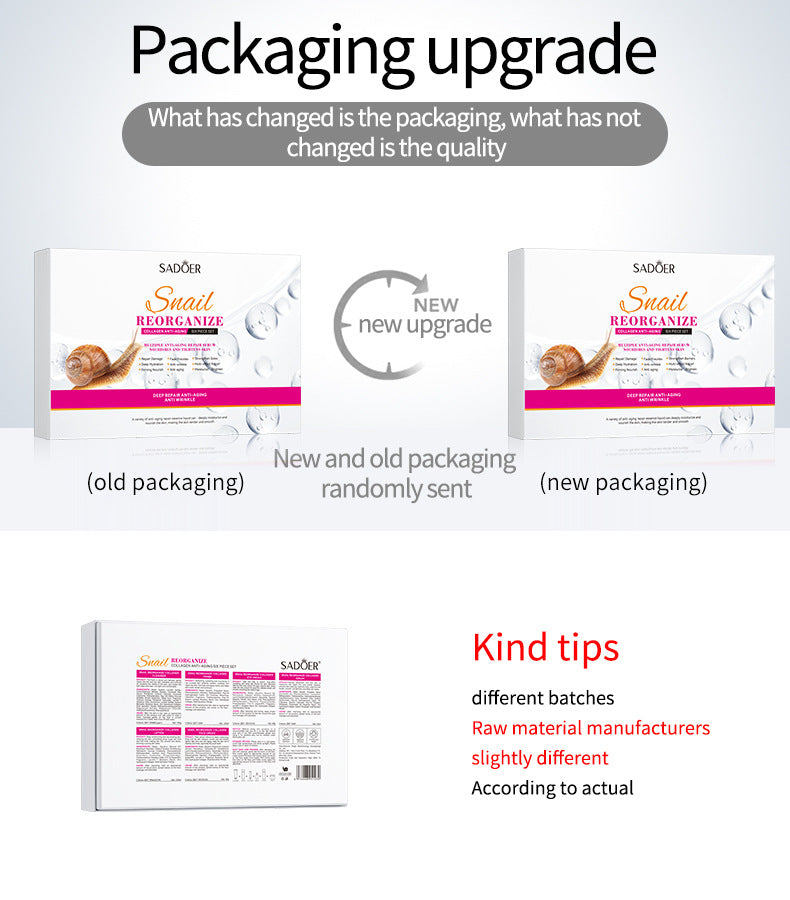 SADOER Snail Restructured Collagen Six-piece Set Moisturizing skin care set  foreign trade wholesale