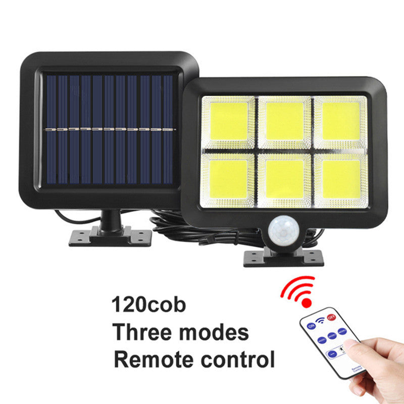 Outdoor Solar Human Body120COB Split Sensor Light100COB Garden lamp 56LED Wall lamp with remote control