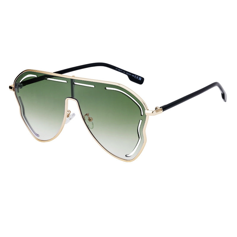 European and American Fashion Large Frame Sunglasses for Women, High-End Unique One-Piece Sunglasses, Trendy Wholesale sunglasses