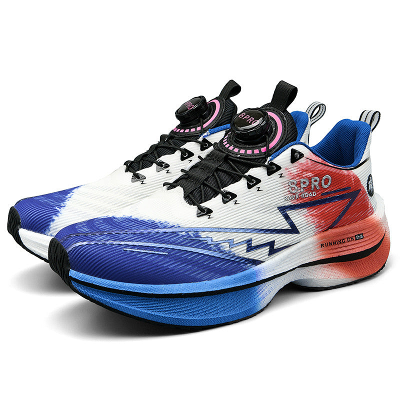 Red Rabbit8pro Full Palm Carbon Plate Racing Shock Absorption Running Shoes for Men and Women Couples Rotating Buckle Youth Student Sports Shoes