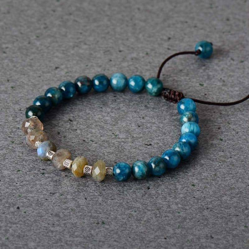 European and American Popular Natural Stone Beaded Bracelet Red Wood Grain Round Bead Stone Bracelet Wholesale
