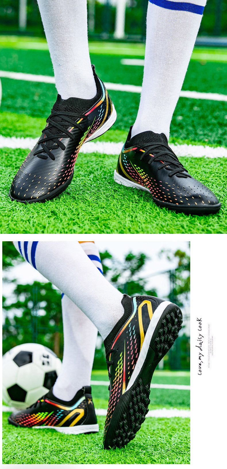 New Style Spike Soccer Shoes for Men, Students, Adults, Grass Training Long Spike Non-Slip Professional Competition Football Shoes