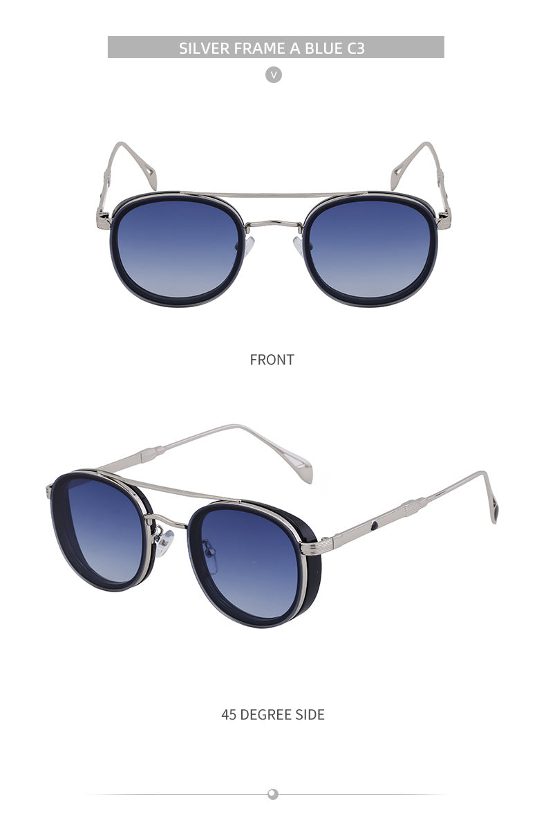 European and American Retro Oval Frame Sunglasses for Men, Side Wrap Small Frame Sunglasses for Women, Trendy Glasses Wholesale shades