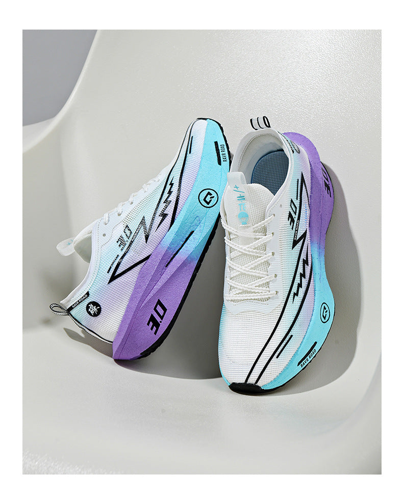 New Fashionable Casual Breathable Comfortable Running Shoes with Real Carbon Plate High Elasticity Shock Absorption for Student Training Sports Shoes