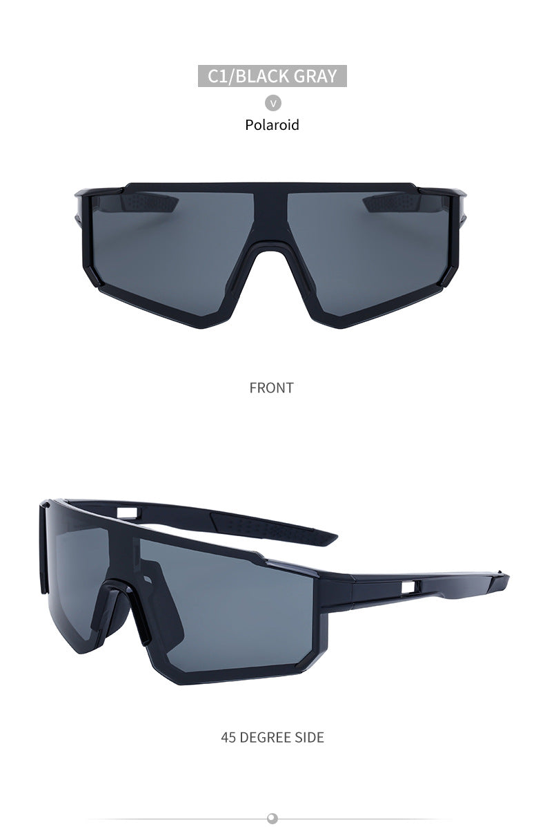 Outdoor Cycling Windproof Sunglasses for Men and Women, European and American Style One-piece Mountaineering Polarized Sunglasses Wholesale sunglasses