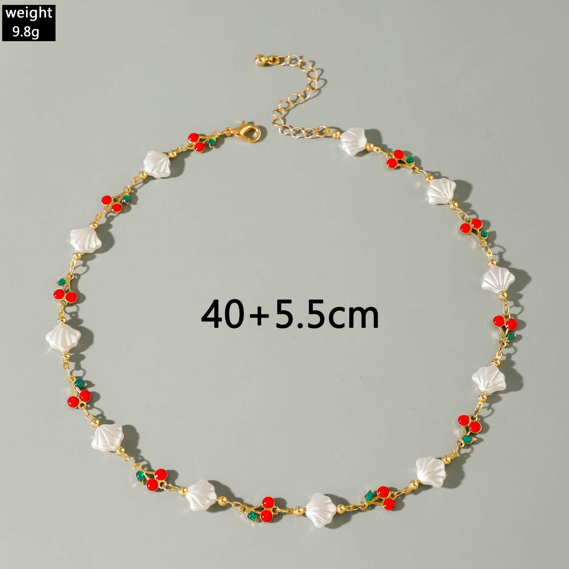 European and American Style Jewelry Light Luxury Imitation Pearl Cherry Necklace High-End Versatile Grass Multi-Layer Stacking Necklace Wholesale
