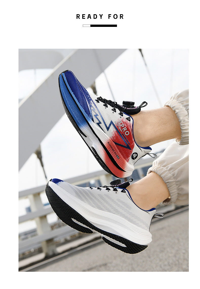 Red Rabbit8pro Button Student Sports Shoes for Men and Women, Carbon Plate Lightweight Shock-Absorbing Running Shoes, Candy Colors