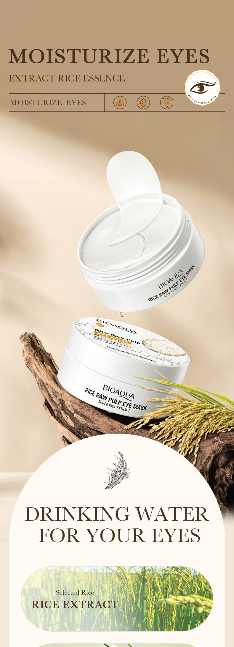 Rice Skincare Set BIOAOUA Rice Puree Series Six-Piece Set Box  Wholesale