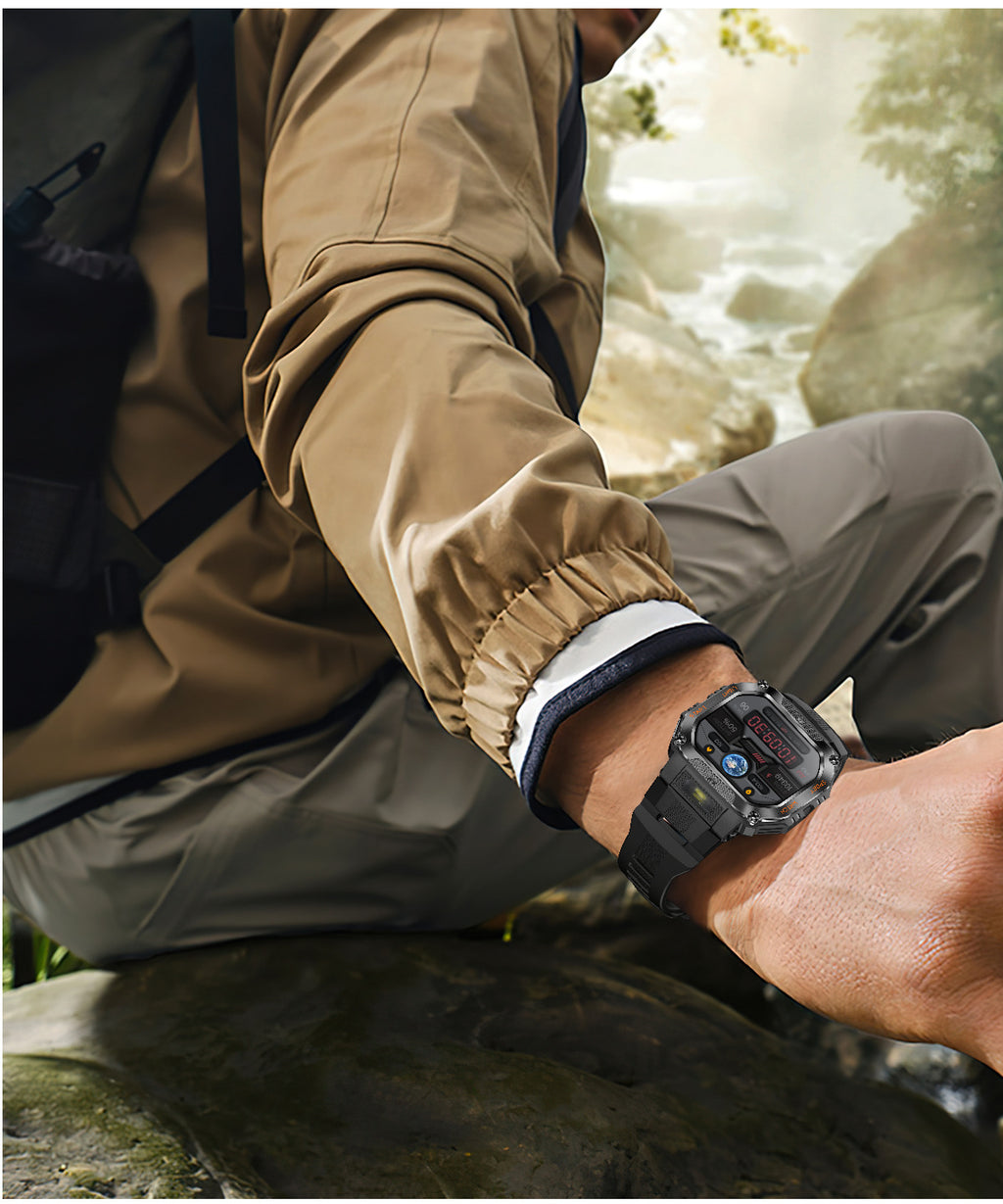 HT34Smart Watch Bluetooth Call True Heart Rate Step Sleep Monitoring3ATM Waterproof Outdoor Sports Three-Proof