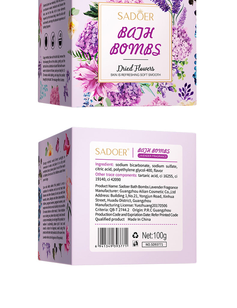 Dried Flower Explosive Bath Salt Ball100gSADOER Clean Fragrance Bath Ball  Wholesale