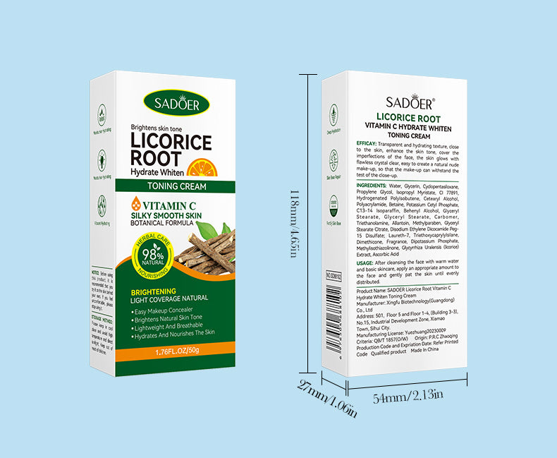 Makeup SADOER Licorice VC No Makeup Cream Whitening and Brightening Concealer Cream Cross-Border Wholesale