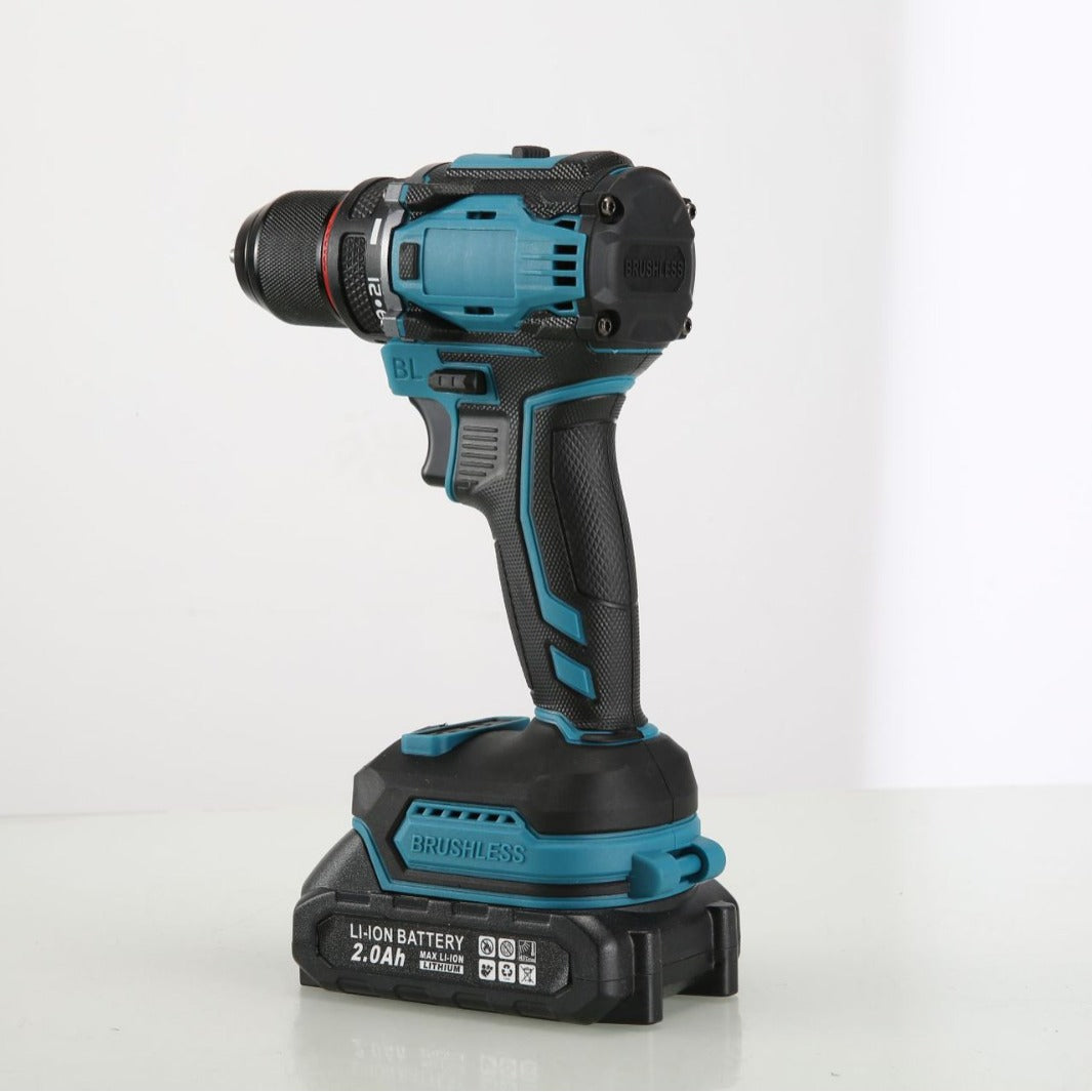 Factory Wholesale New Model21V Two-Speed Lithium Electric Drill Rechargeable High-Power Hand Drill with Accessories Plastic Box Impact Drill