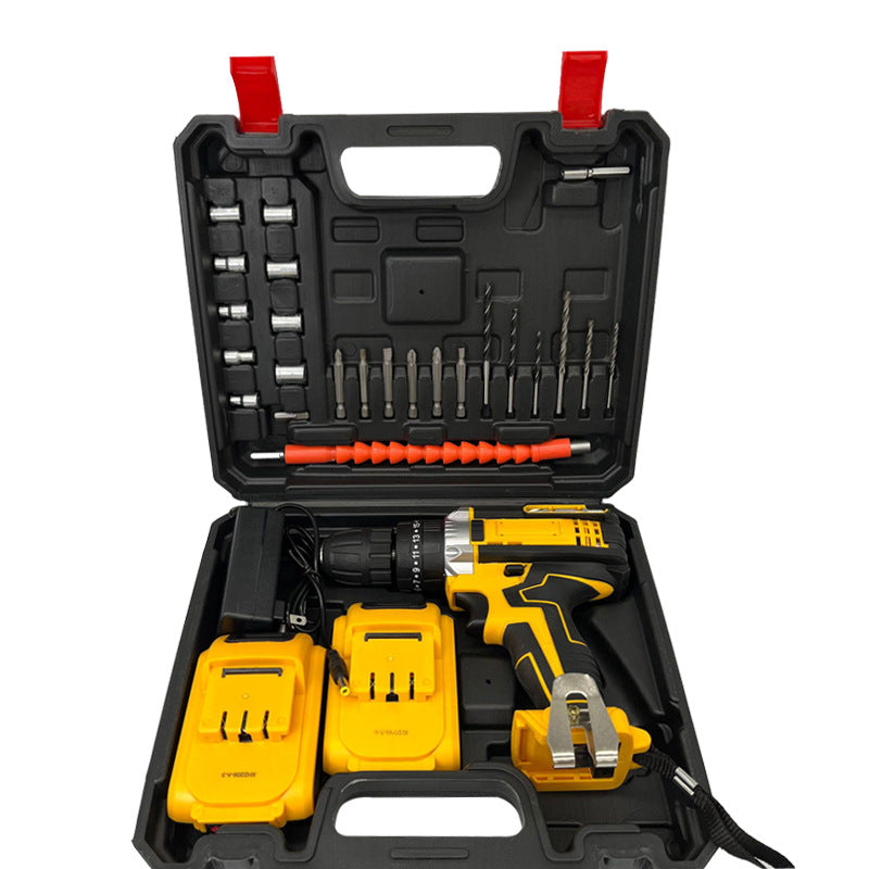 DW High-Power Electric Drill for Home Use, Cordless Drill with Lithium Battery, Multi-Functional Impact Pistol Drill, Electric Drill