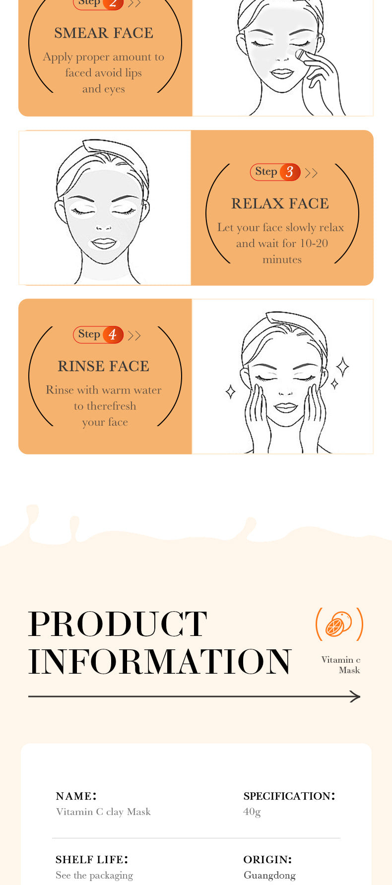 Solid Face Mask40g SADOER Vitamin C Aloe Vera Mugwort Cleansing Mud Mask  Wholesale