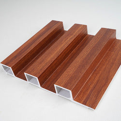 Indoor Outdoor Integrated Wood Plastic Waterproof Fluted Pvc Cladding Wpc Ceiling Panels for Interior Exterior