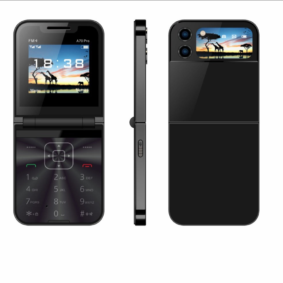 A70pro Flip phone non-smart small phone folding button2G Universal Mini Phone for Foreign Languages