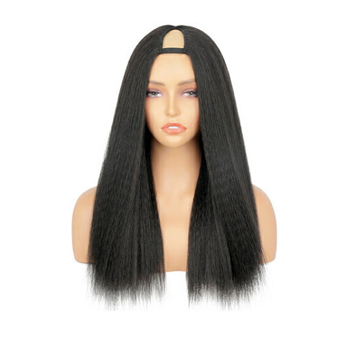 Factory Direct Sale V-part Yaki Straight Wig For Women