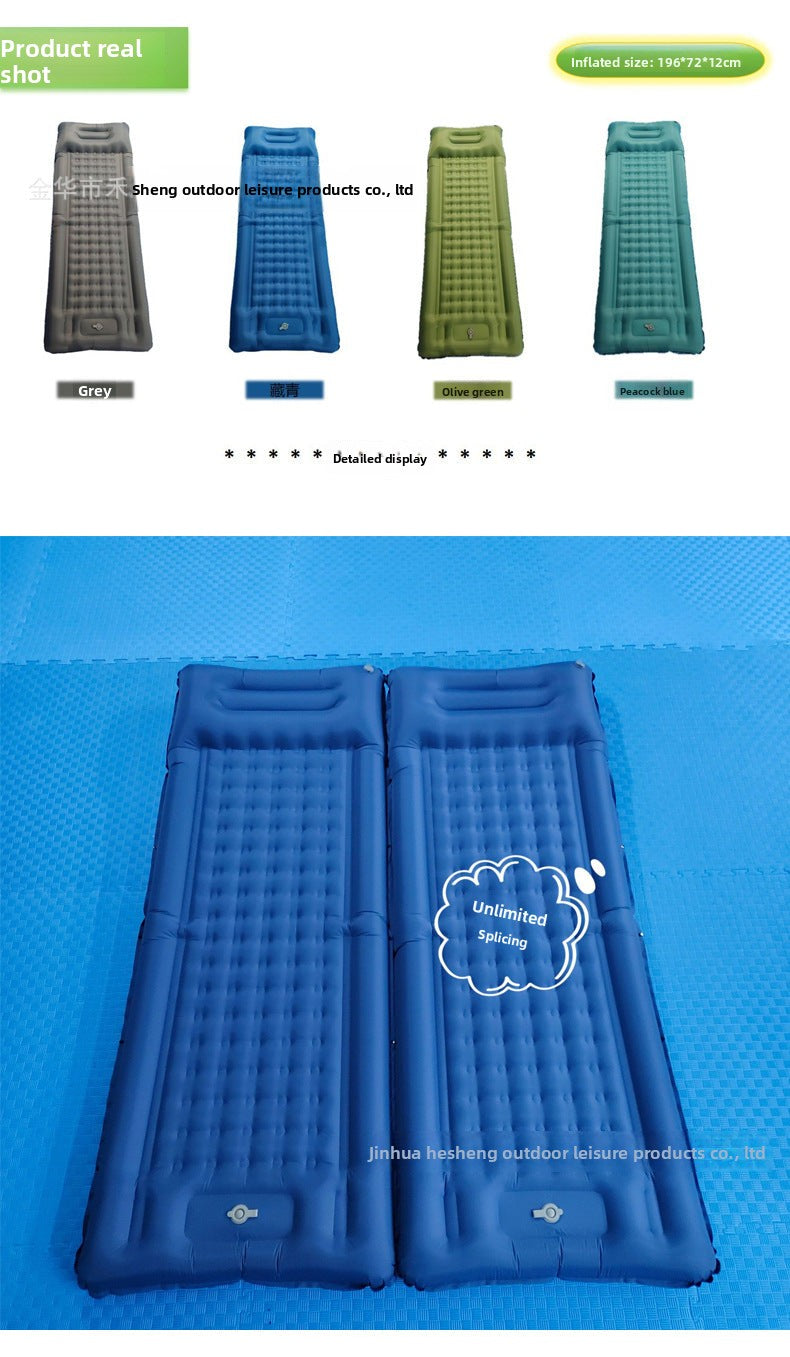 Inflatable Mattress Outdoor Automatic Hiking Camping Tent Moisture-Proof Mat Single Thick Home Sleeping Pad Air Mattress Bed