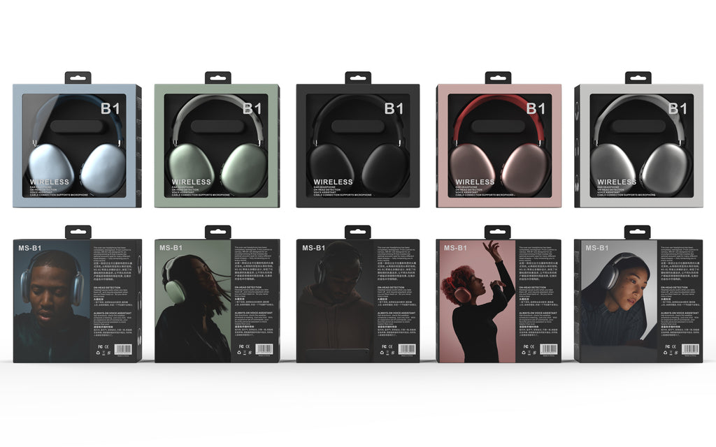 Hot-selling Over-ear Bluetooth Headphones with Long Battery Life, Wireless Headset Compatible with Apple Max Huawei