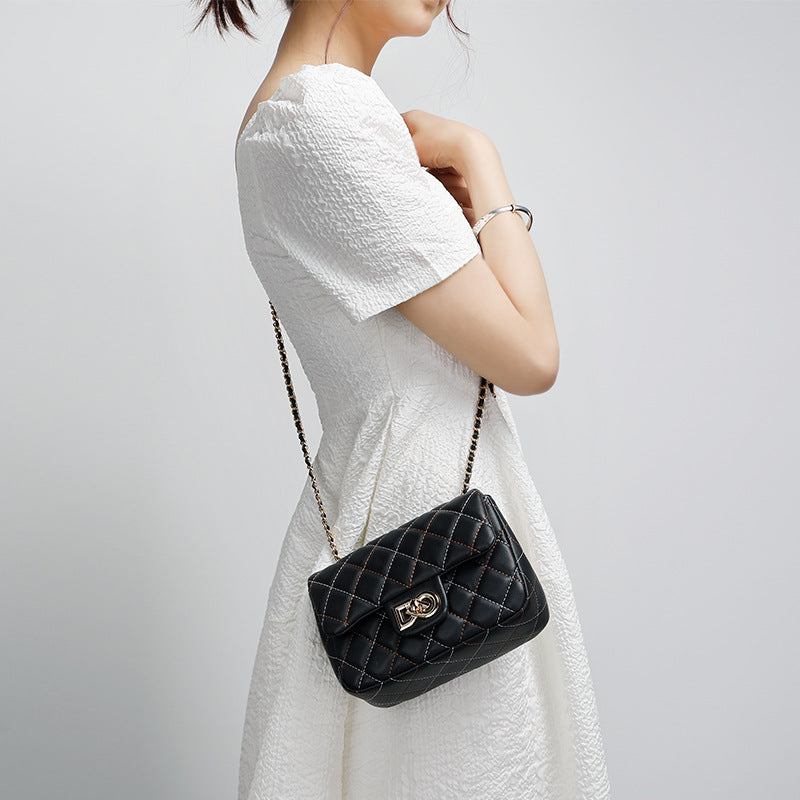 Original Design Quilted Chain Crossbody Bag for Women, Elegant Chanel Style Single Shoulder Bag, Versatile Crossbody Luxury Women's Bag