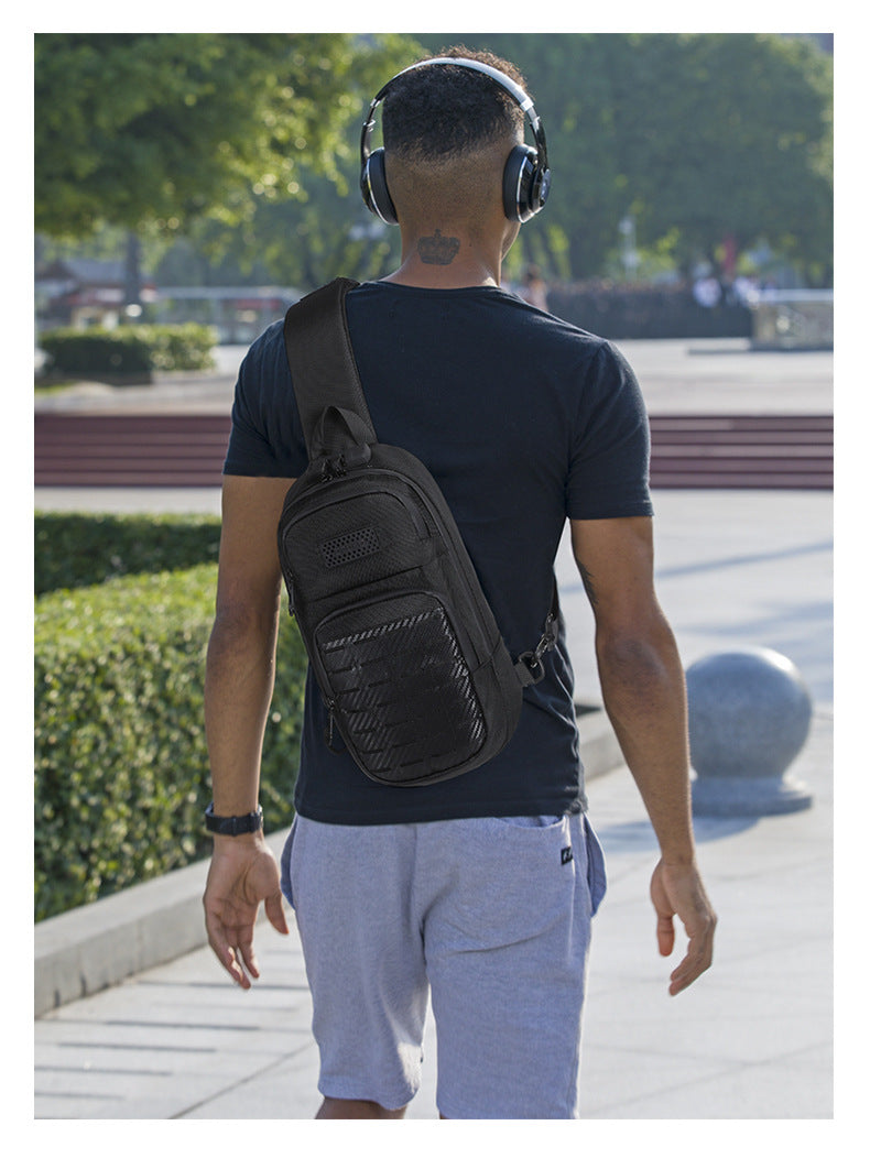OZUKO Men's Tactical Chest Bag Waterproof Oxford Cloth Crossbody Chest Bag Trendy Outdoor Sports Shoulder Bag