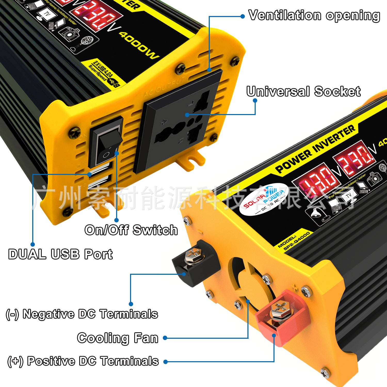 Automobile and Motorcycle Parts Car Inverter Power Supply300W Car Charger Adapter12V Turn110V/220V Vehicle Inverter