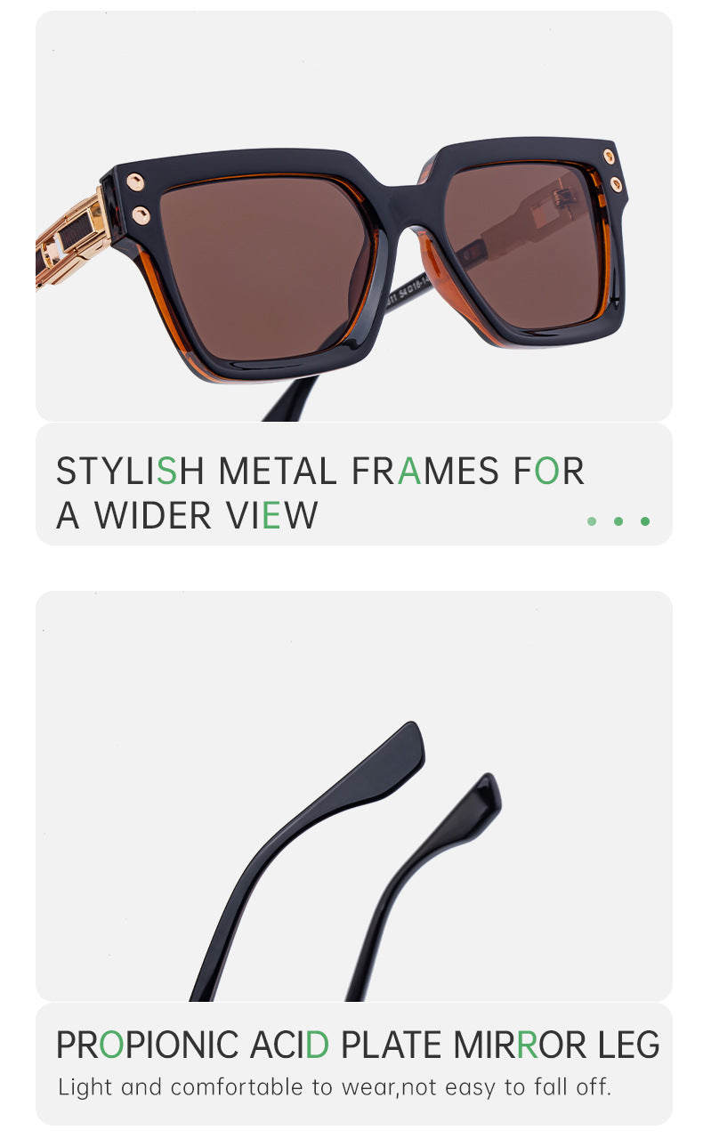 2025New European and American Style Square Frame Sunglasses for Men High-end Sun Protection Sunglasses Men's Trend Wholesale sunglasses