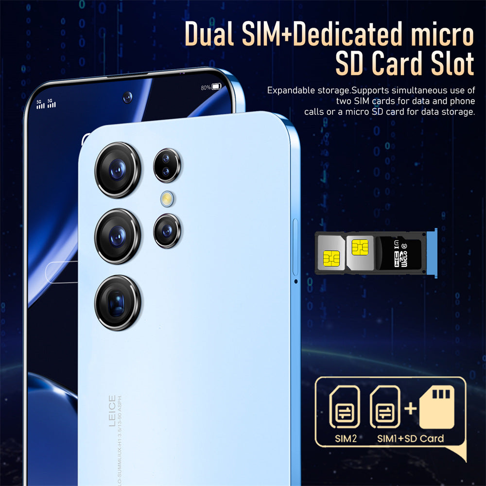 Mobile Phone Inch Straight Board Large Battery1TB Android13System European and American Version16+1TS23Ultra Large Battery Long Battery Life