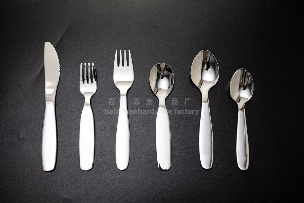 304Stainless Steel Knife Fork Spoon Children's Rice Spoon Household Baby Baby Food Spoon Fruit Fork Portable Tableware Set