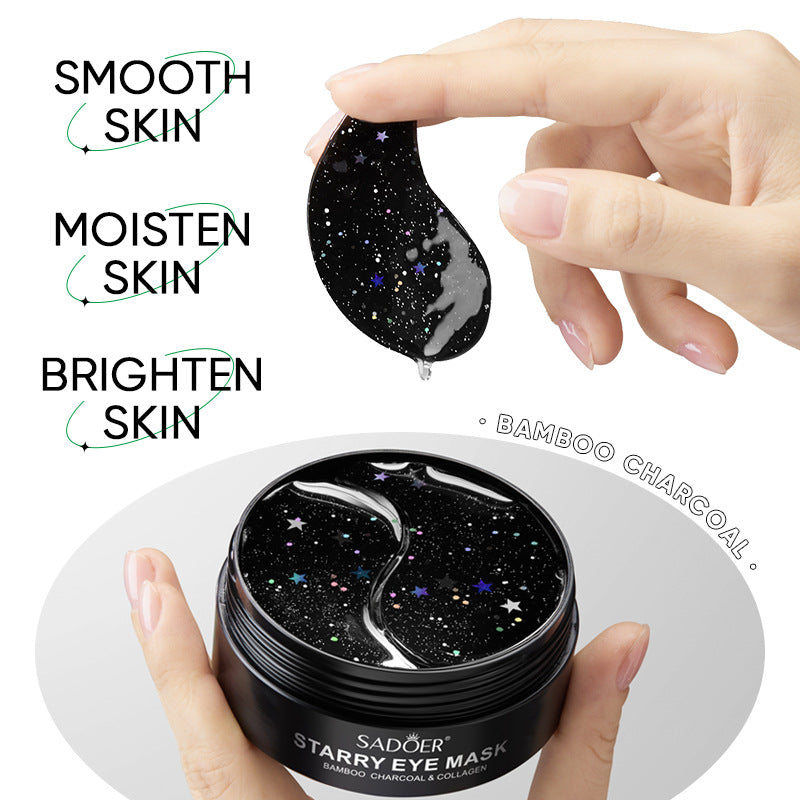 Boquan Ya Peach Eye Mask Box Set Starry Sky Bamboo Charcoal Rose Moisturizing Improves Dark Circles Export Manufacturer Wholesale