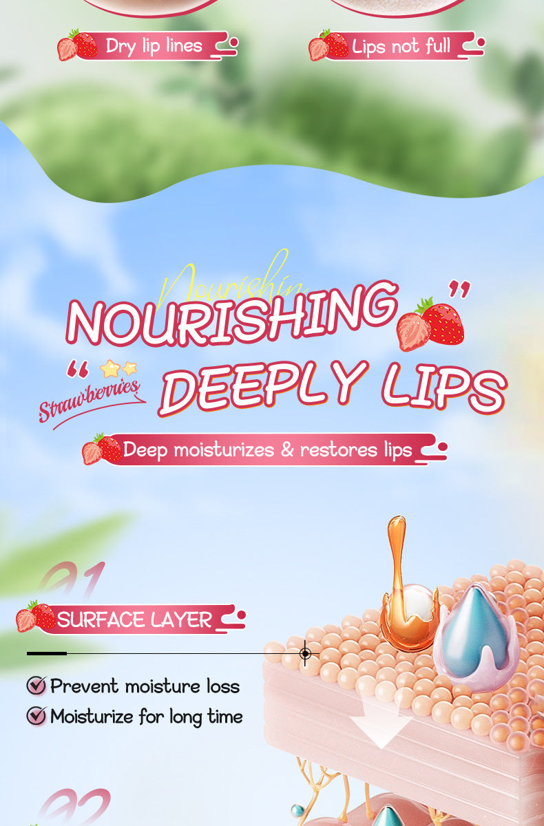 Fruit Filled Temperature Changing Lip Balm SADOER Hydrating Moisturizing Temperature Changing Lip Balm for Foreign Trade
