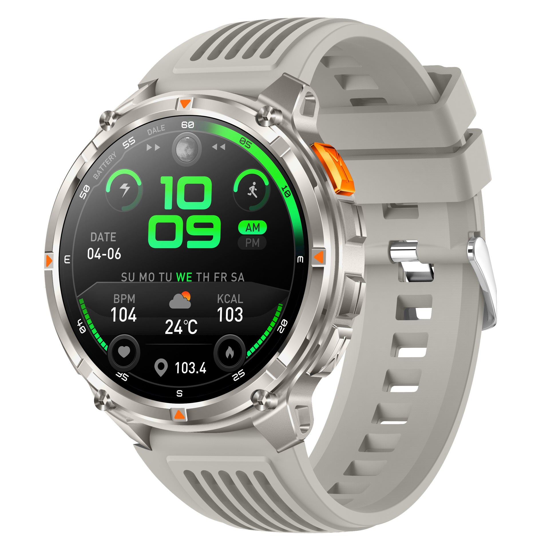 HT33Smart Watch Bluetooth Call True Heart Rate Step Count Sleep Monitoring Compass Deep Waterproof Sports Three-Proof