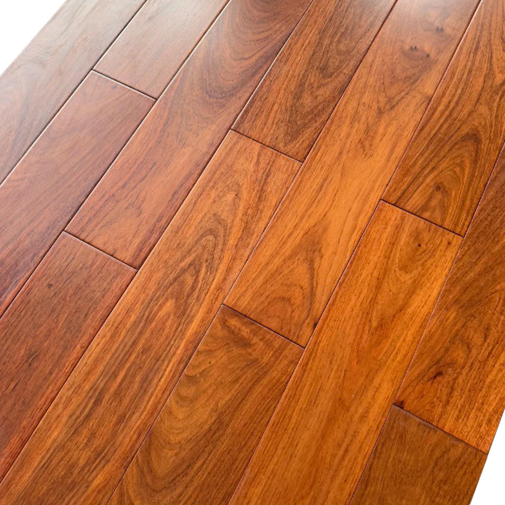 Customizable 18mm Three-Layer UV-Finished Engineered Padauk Wood Flooring High-End Residential Commercial Living Room Park