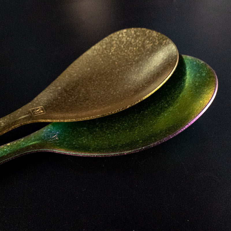 Pure Titanium Rice Spoon Ice Flower Household Hammered Texture Rice Serving Lightweight Spoon Creative High-Value Crystal Colorful Camping Outdoor