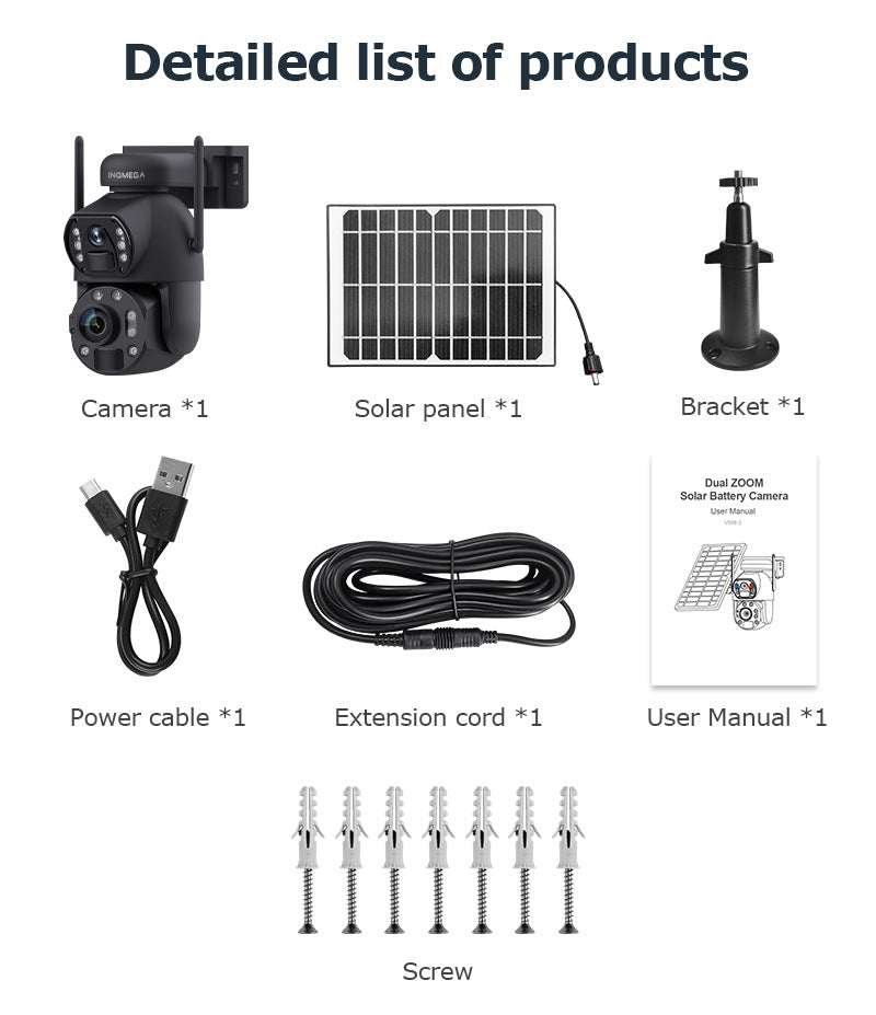 4G Solar Camera Smart HD Laser Night Vision Dual Lens36Optical Zoom Surveillance Intelligent Monitoring