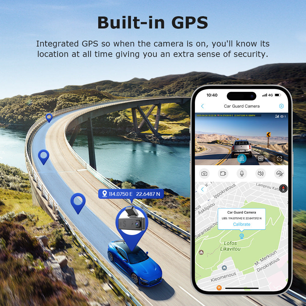 Factory Private Model600Wan Gaoqing4G Double Lens GPS Positioning Vehicle Parking Monitoring Camera Recorder