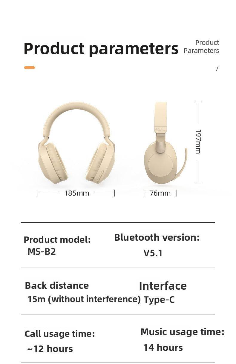 Wireless Headset Bluetooth Earphones with Mic Comfortable to Wear Long Battery Life High Sound Quality High Fidelity
