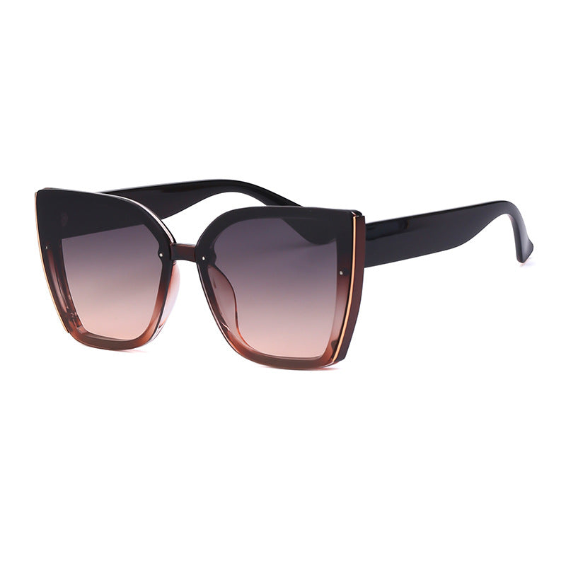 Internet Celebrity Cat Eye Large Frame Sunglasses for Women Fashion Trend UV Protection Sunglasses Korean Style Glasses sunglasses