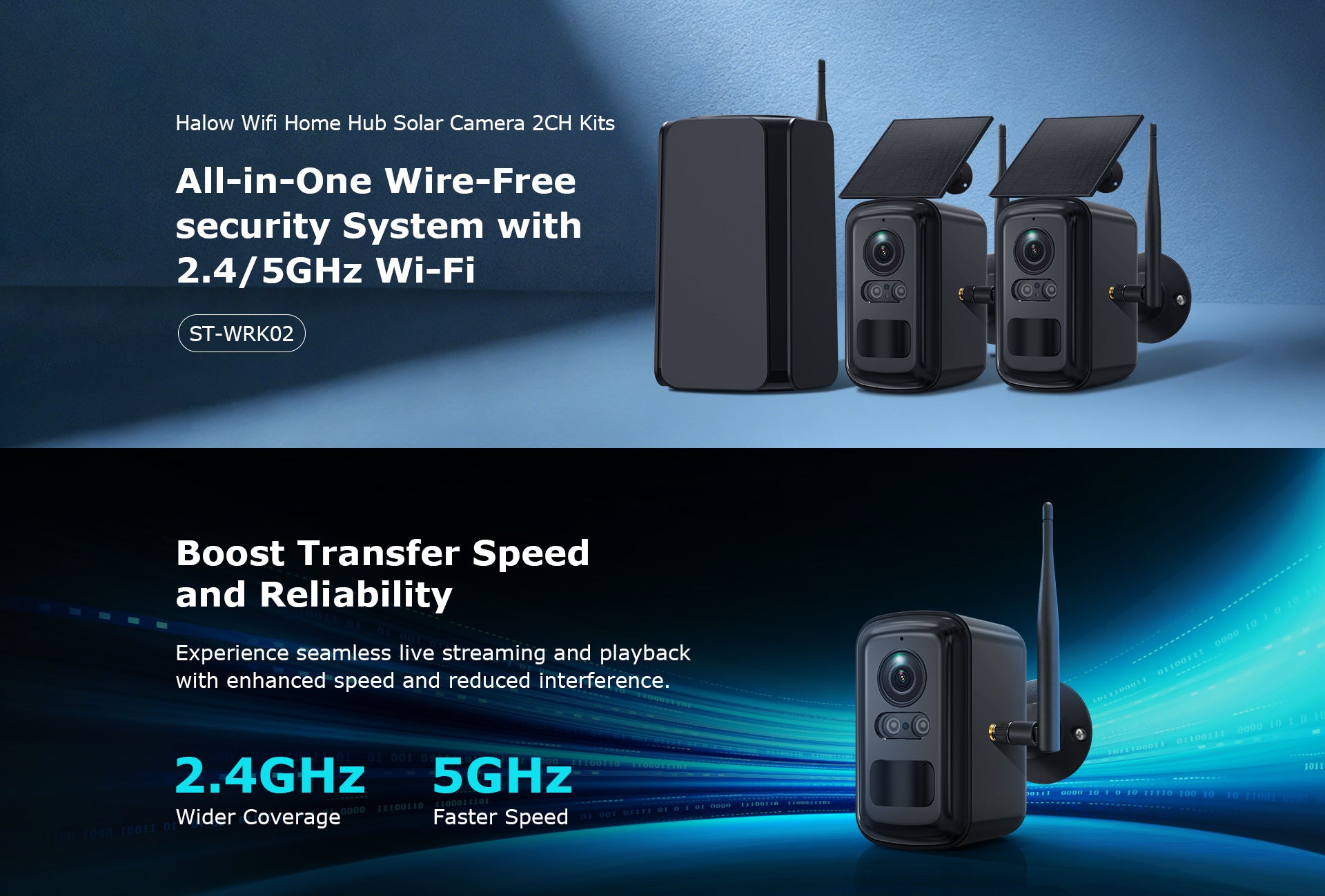 WiFi Base Station Camera Outdoor Solar Camera One-to-Four Home Use WiFi Battery Camera Set