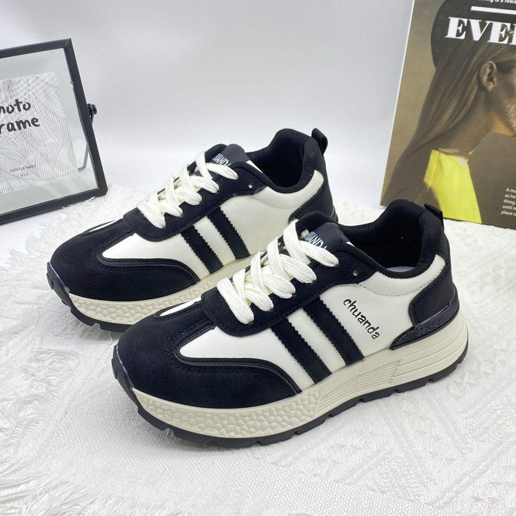 Platform Height Increasing Women's Shoes2025Spring and Summer New Versatile Forrest Gump Soft Sole Sports Casual Dad Shoes