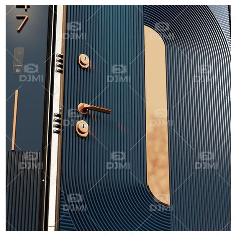Luxury Villa Entrance Security Doors Aluminium Metal Front Exterior Doors Modern Stainless Steel Pivot Entry Doors