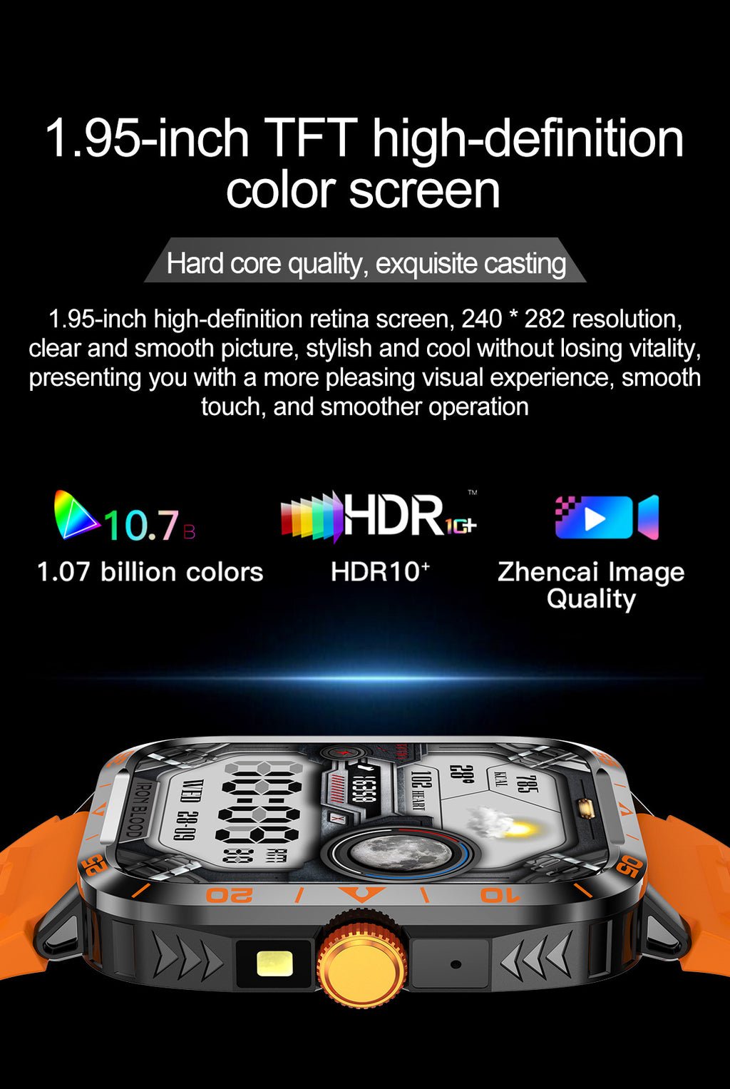 ZW59Smart Watch Bluetooth Call True Heart Rate Step Sleep Monitoring Blood Pressure Message Reminder Flashlight Sports