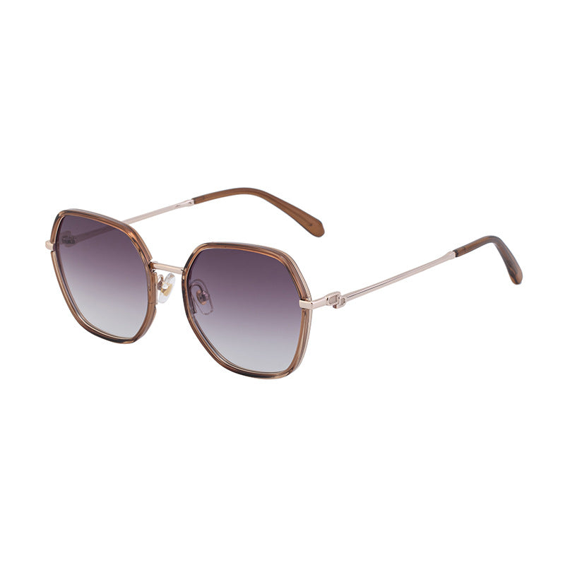 2025New European and American Fashion Square Frame Polarized Sunglasses for Women, Trendy Street Style, Sun Protection Sunglasses for Women Wholesale