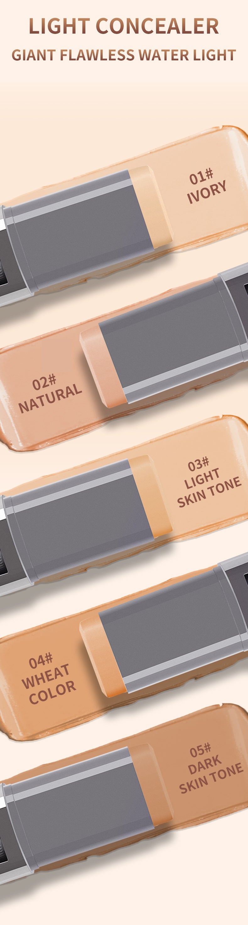 Makeup Foundation Stick Concealer Waterproof Foundation Liquid African Tanning Bronze Color Caucasian Color Yellow Color