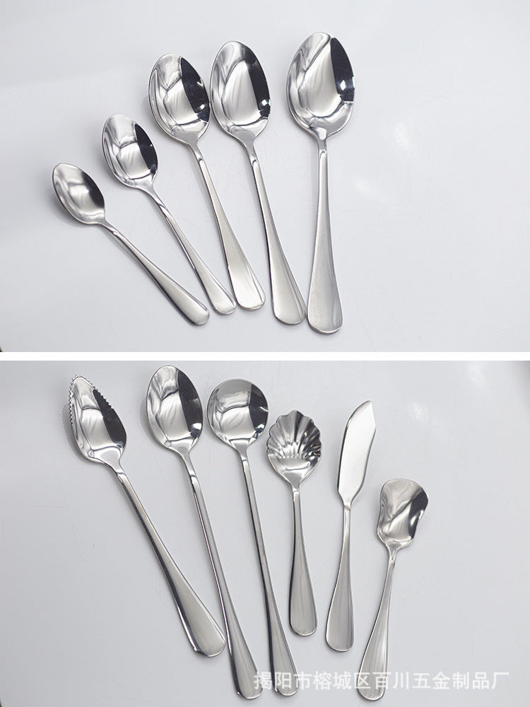 1010Western Tableware Stainless Steel Fruit Fork Rice Spoon Grain Spoon Landlord Spoon Public Fork Mud Scraper Spoon