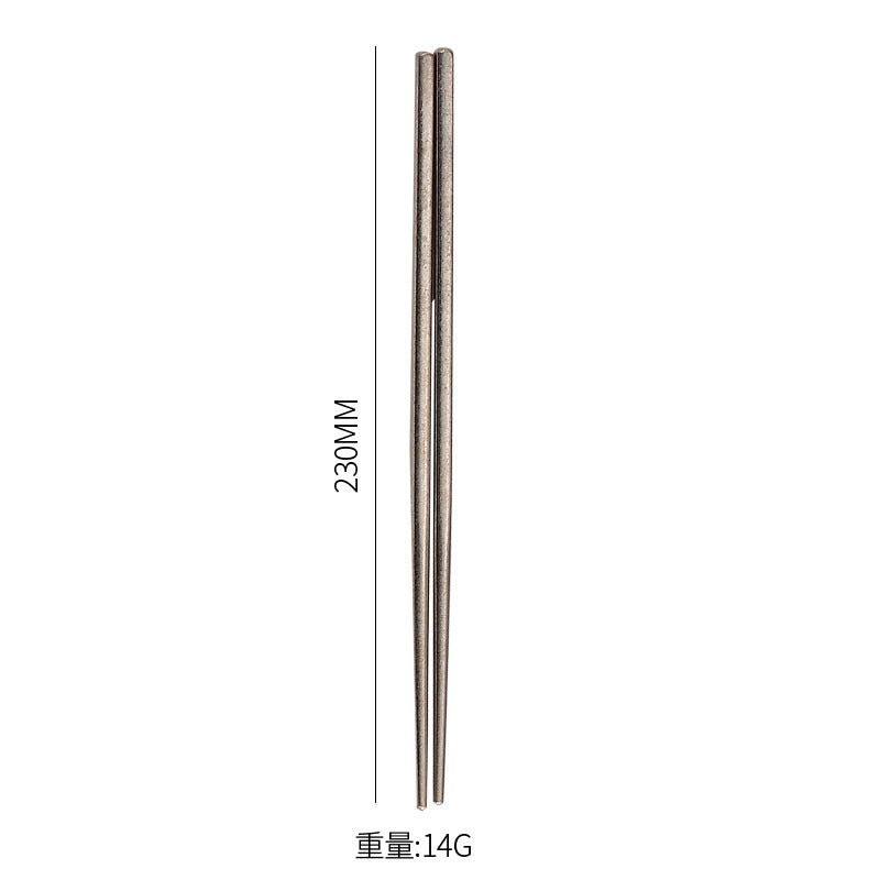 Pure Titanium Crystal Chopsticks for Home and Outdoor Use, Light Luxury Colorful Ice Flower Chopsticks for Restaurants23cm Half Square Chopsticks Antibacterial Titanium Chopsticks
