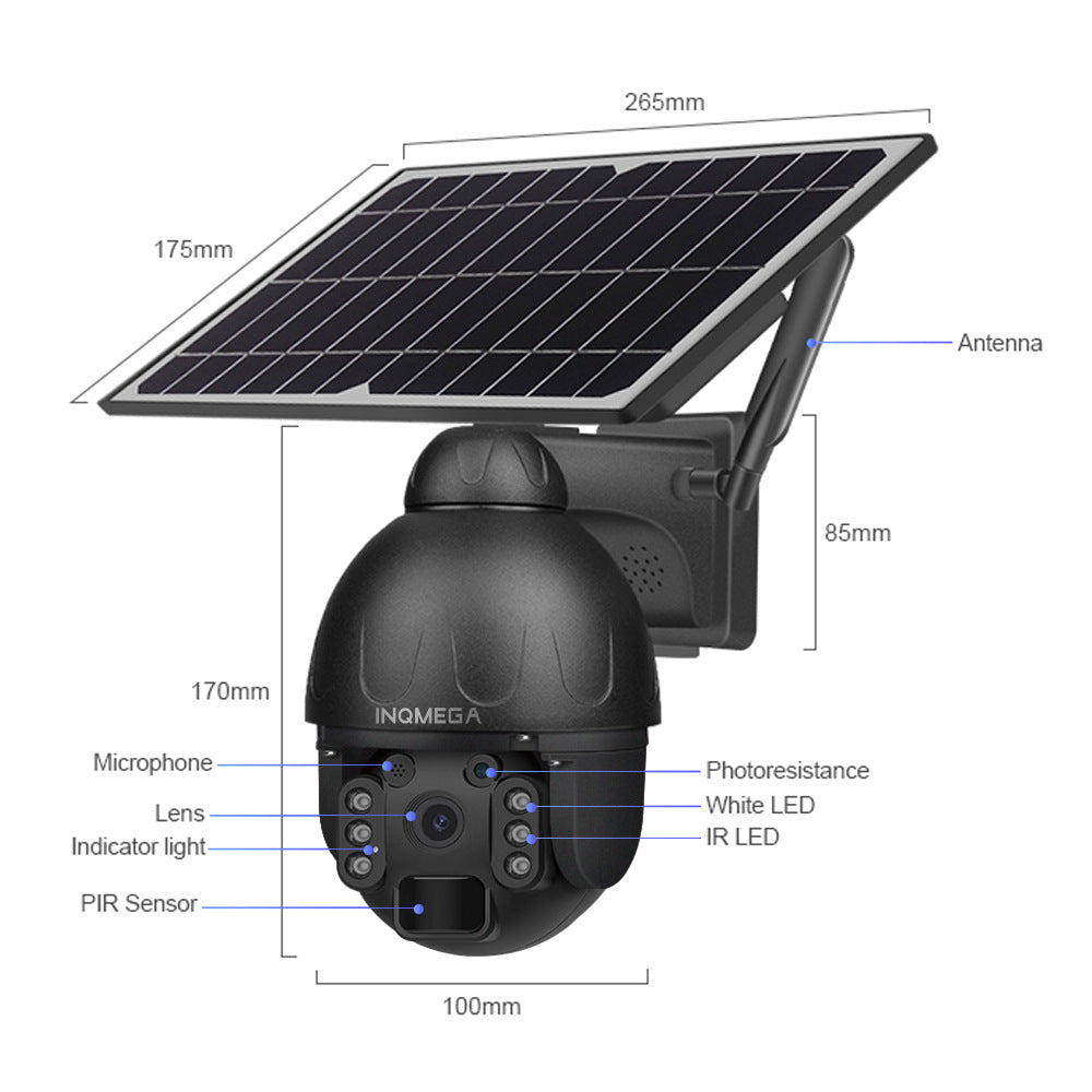 4G Solar-powered HD Camera3MP Full Color Night Vision Surveillance Wireless WiFi Solar-Powered Smart Dome Camera