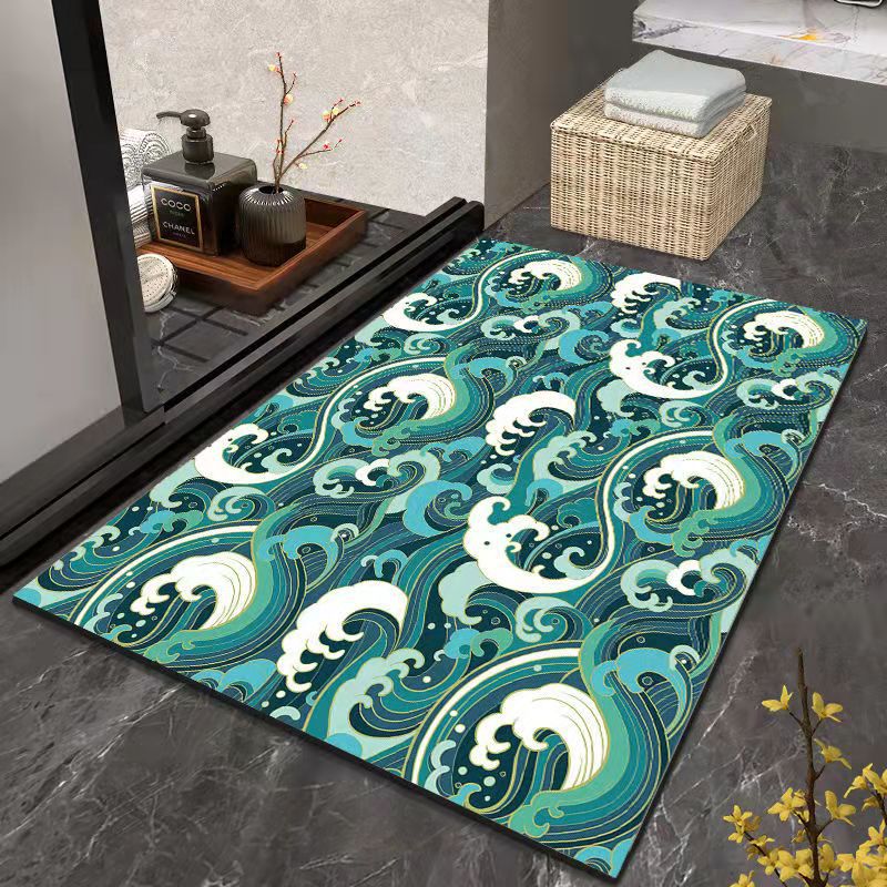 Geometric Abstract Entryway Non-Slip Mat Home Bathroom Doorway Water Absorption Soft Mat Easy to Clean Tech Cloth Entrance Mat