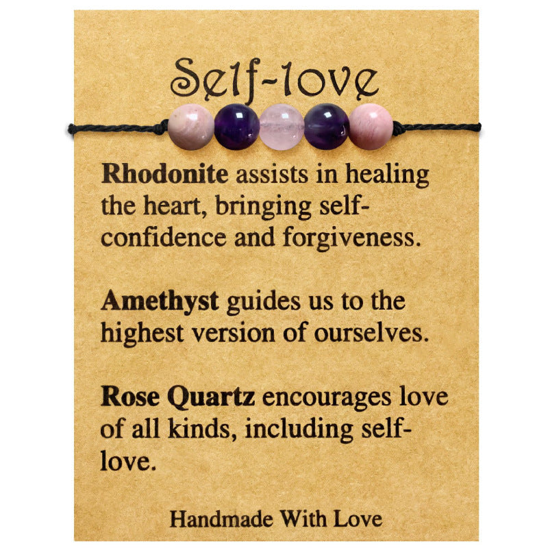 Handmade Knot Braided Bracelet Stone Beaded Tiger Eye Map Stone Couple Gift Stretchable Braided Bracelet