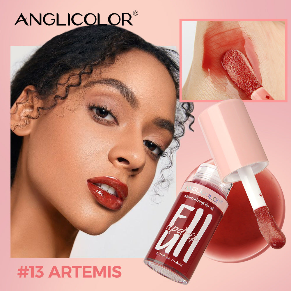 Anglicolor Temperature Changing Lip Oil Long-lasting Moisturizing Mirror Lip Gloss Plump Lips Color-changing Lip Glaze